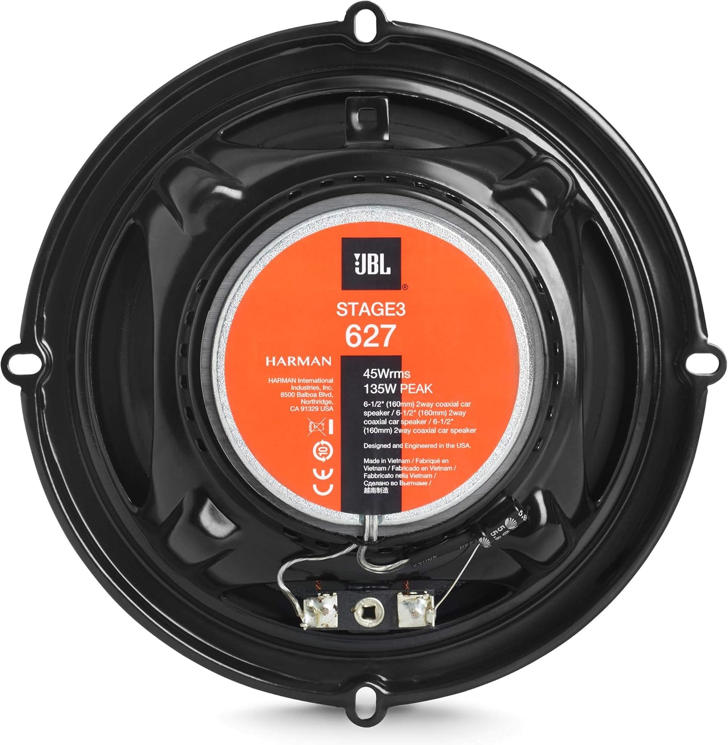 JBL Stage 3627 - 6.5” Two-way car audio speaker, Black