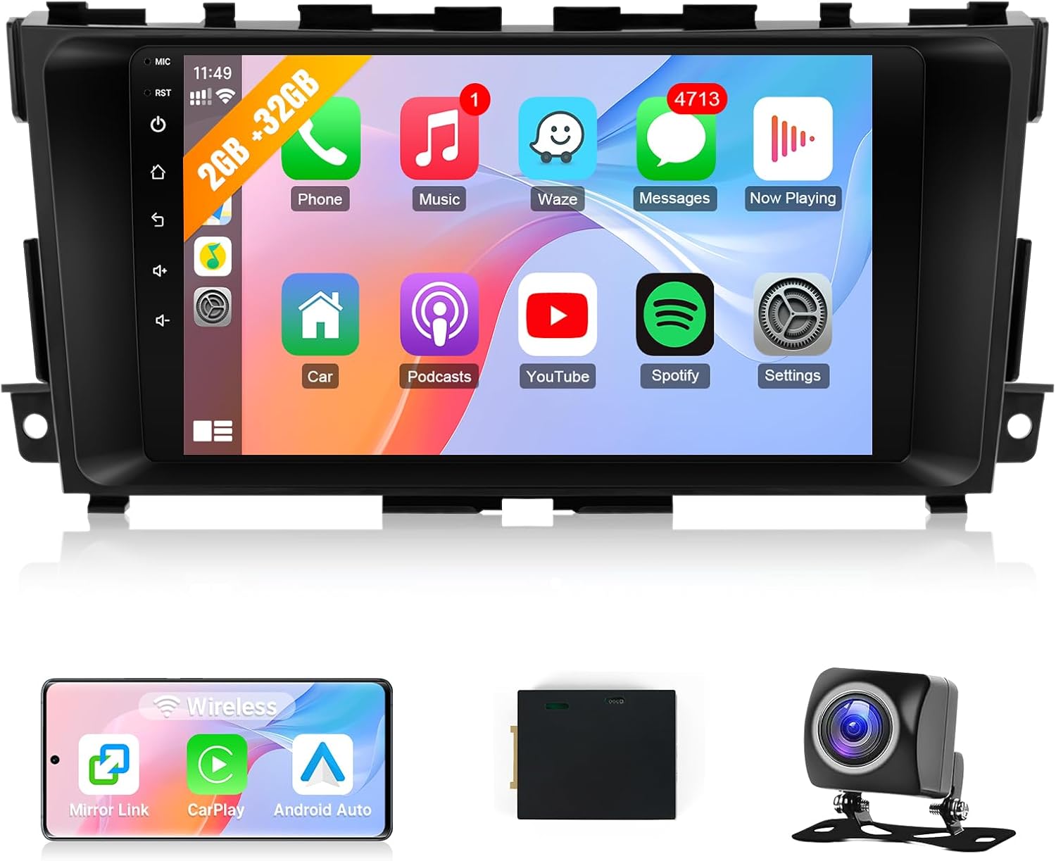 Leadfan 9 inch Touch Screen Car Radio for Nissan Altima 2013 2014 2015 2016 2017 2018 Wireless CarPlay Android Auto, Bluetooth HD Display Backup Camera SWC Can Bus (for Nissan Altima 2013-2018)