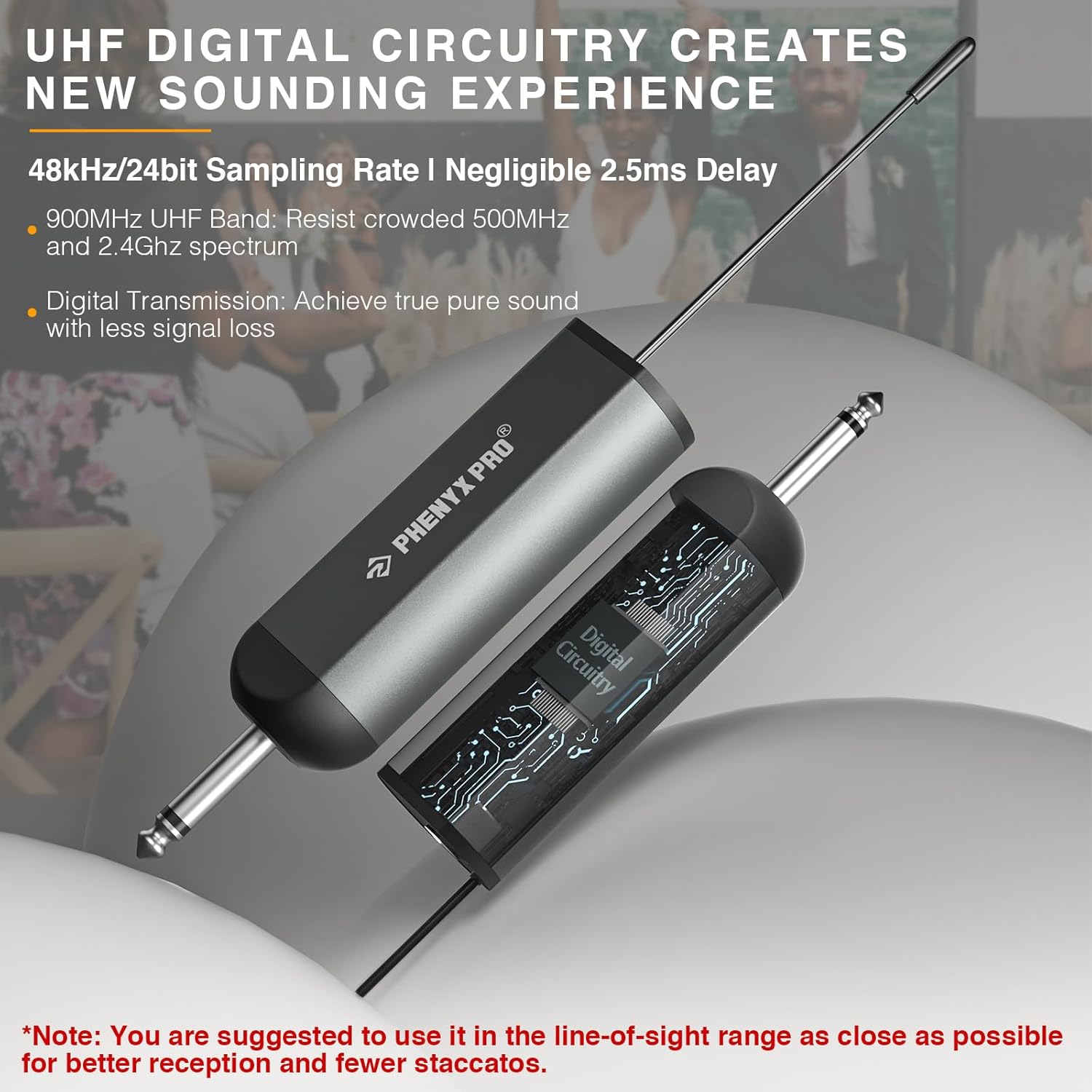 Phenyx Pro Dual Digital Wireless Microphone System, w/Handheld Dynamic Microphone, Bodypack Transmitter, Mini Receiver, 2x15 UHF Frequencies, Headset/Lapel Mic for Singing (PDP-2-1H1B)