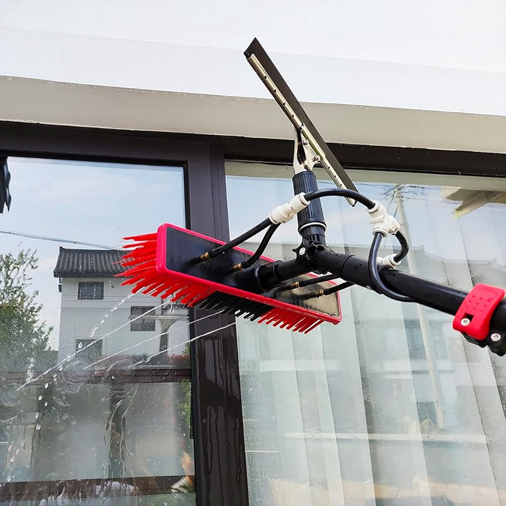 12-36FT Window Cleaning Pole Water Fed Pole Kit Telescopic Brush Extendable Window Squeegee Washer Roof Cleaner Glass Outdoor Solar Panel,