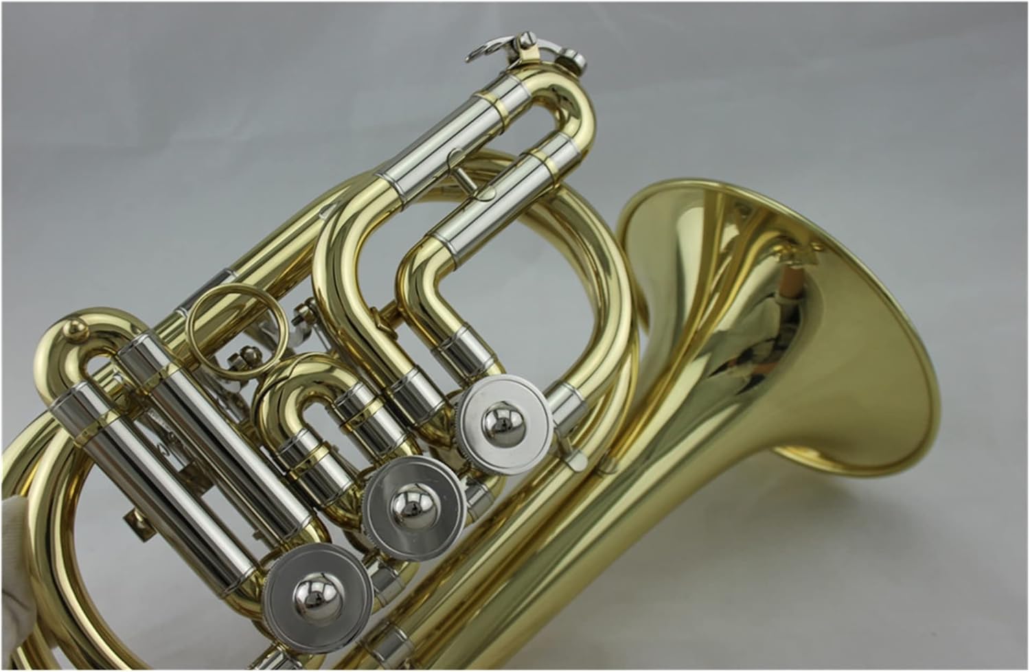 Trumpets Beginner Gold Lacquer Rotary Valve Type Bb Cornet with Cornet Box and Accessories Trumpet Set