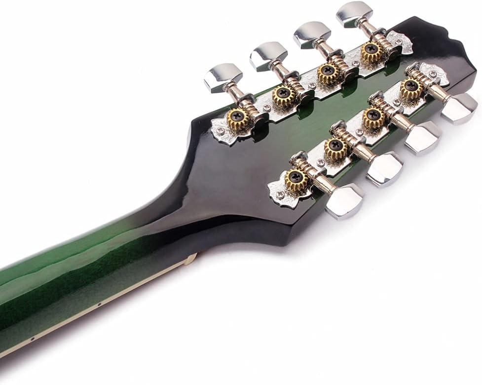 Vaguelly 8 String Mandolin Green Mandoline Instrument Acoustic a Style Bridge Steel Strings