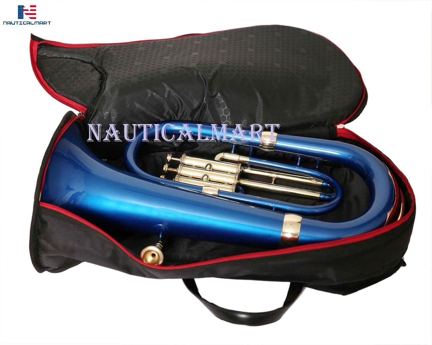 Brass Bb Euphonium 3 Valve - Blue Musical Instrument Gift