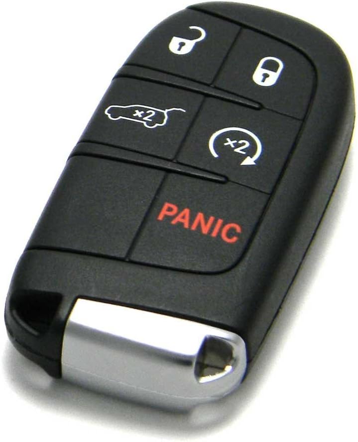OEM 5-Button Smart Proximity Key Keyless Entry Remote Fob Compatible with 2014-2022 Jeep Grand Cherokee (FCC ID: M3N-40821302 / P/N: 68143505)
