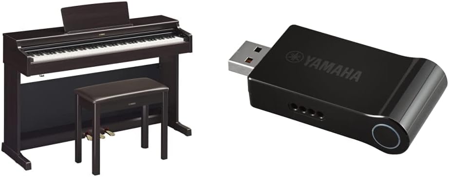 Yamaha YDP165 Arius Series Digital Console Piano with Bench, Dark Rosewood & amaha UDWL01 WiFi USB/MIDI Adapter