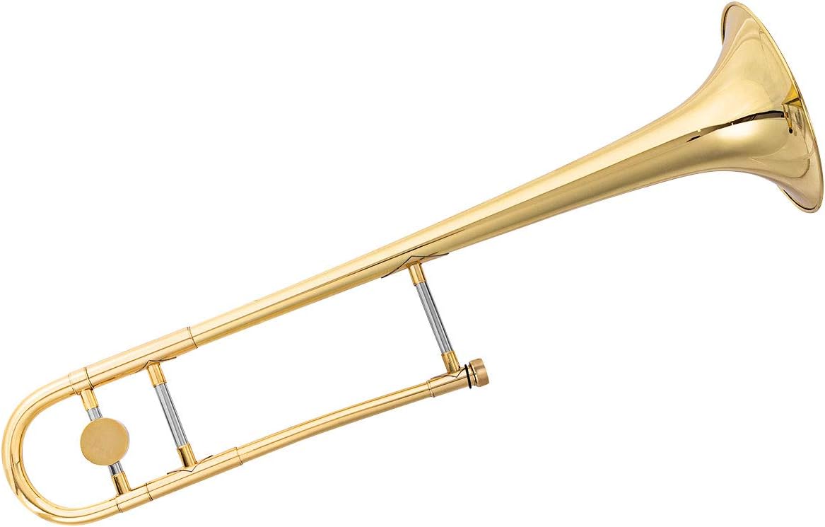 Costzon B Flat Tenor Slide Trombone Brass, Ideal for Standard Student Beginner Trombone w/Case, Gloves, Mouthpiece, Portable