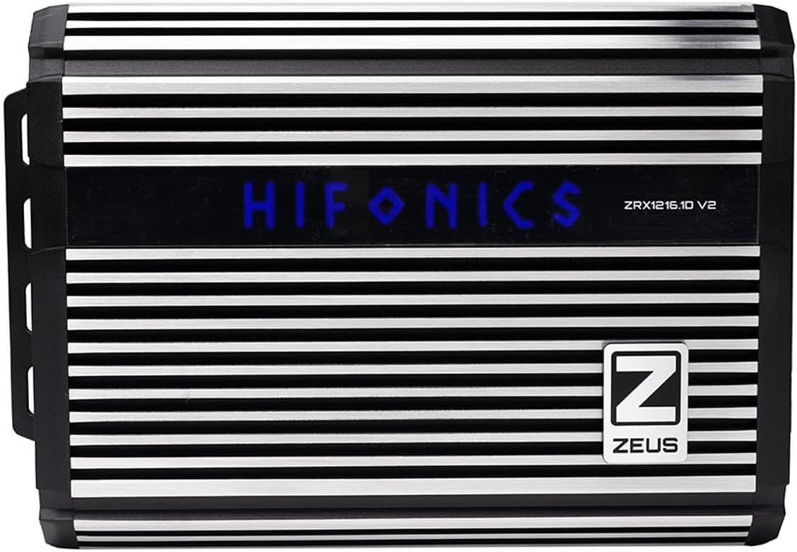 Hifonics ZRX1216.1DV2 Zeus ZRX V2 1200W Class D Mono Amplifier - Compact, Efficient, Advanced Cooling, Customizable Sound, Universal Fit