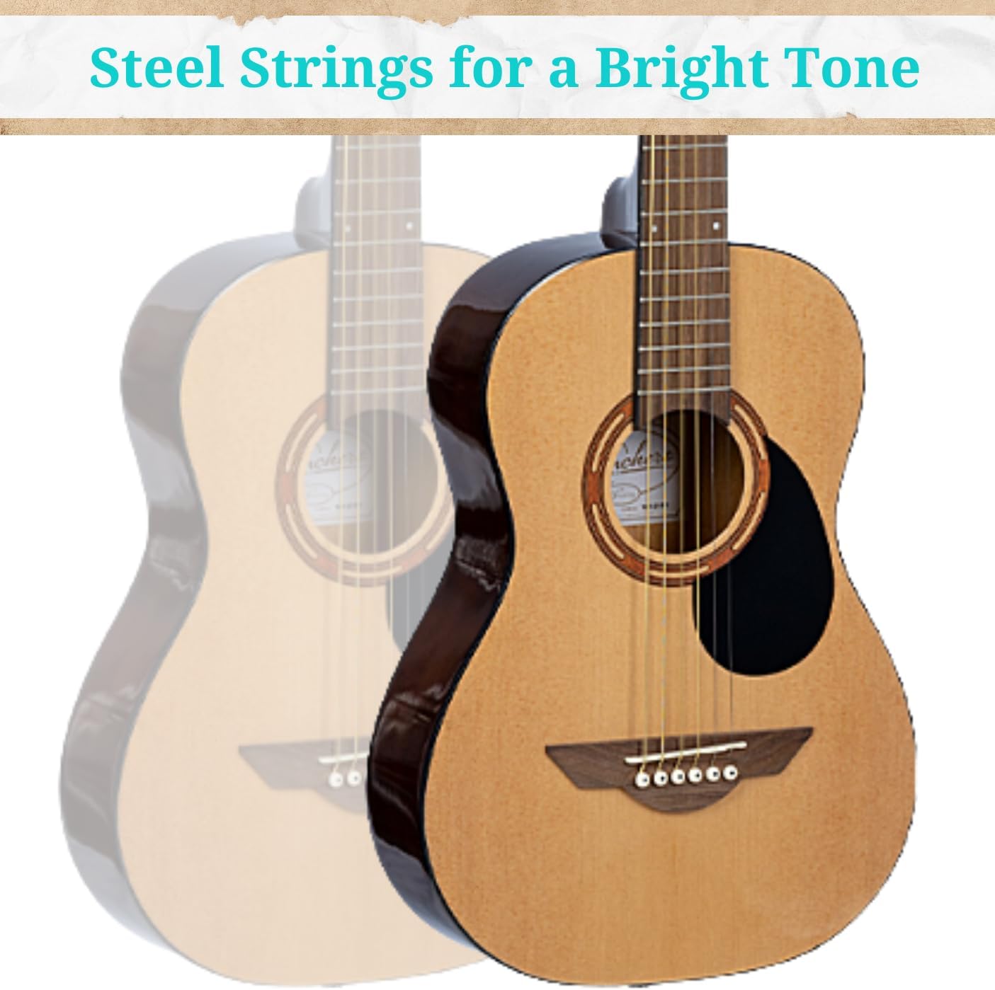 H. Jimenez 6 String Acoustic Guitar, Right, Tan (LGR50S)