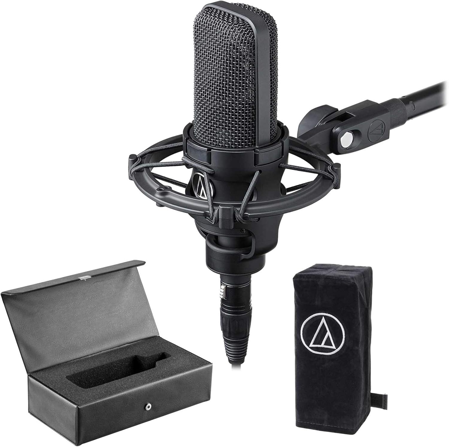 Audio-Technica AT4033A Condenser Microphone+Mount+Cover+Case+Headphones+Shield