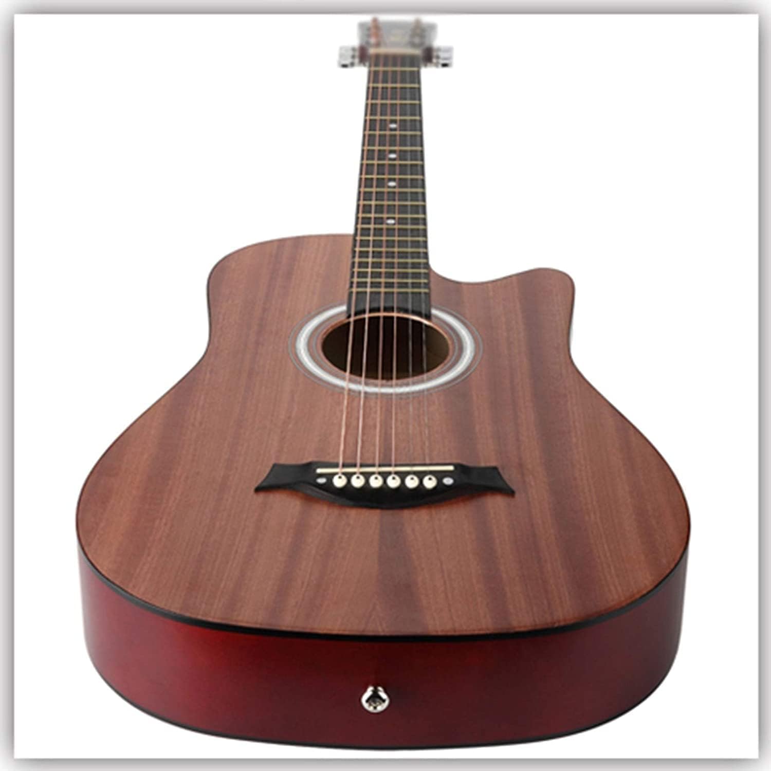 Full Size Guitar 6 String The Sound is Crisp Semi Open Knob Starter Kit Included Beginner Adult Travel Wood Guitar Beginner Acoustic Guitar Starter Package Student G (Color : Black) (Brown)