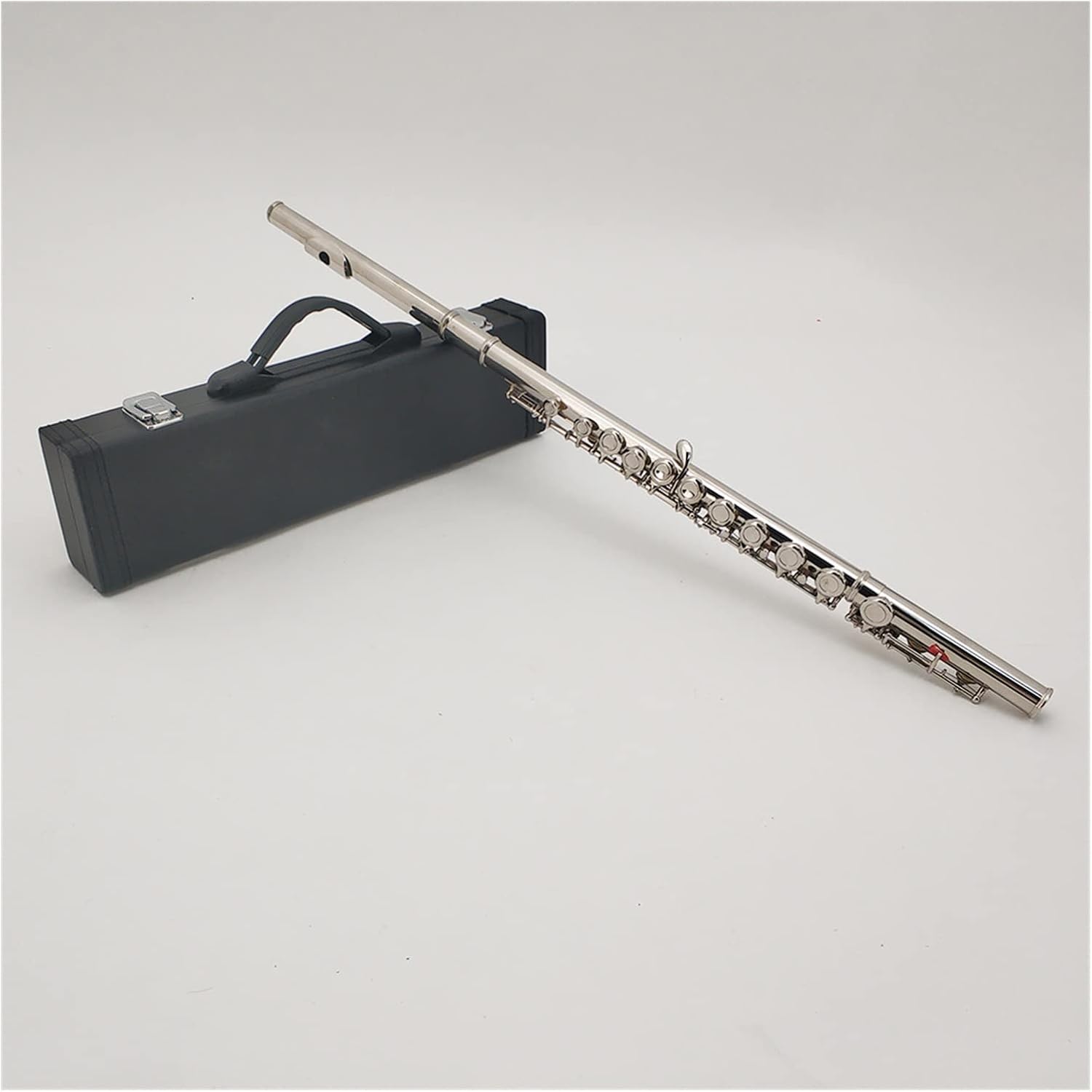 Flutes Musical Instrument Beginners Practice Wind Instrument C Key 16-Hole Flute Opening Key Plus E Key Silver-Plated White Copper Tube Body