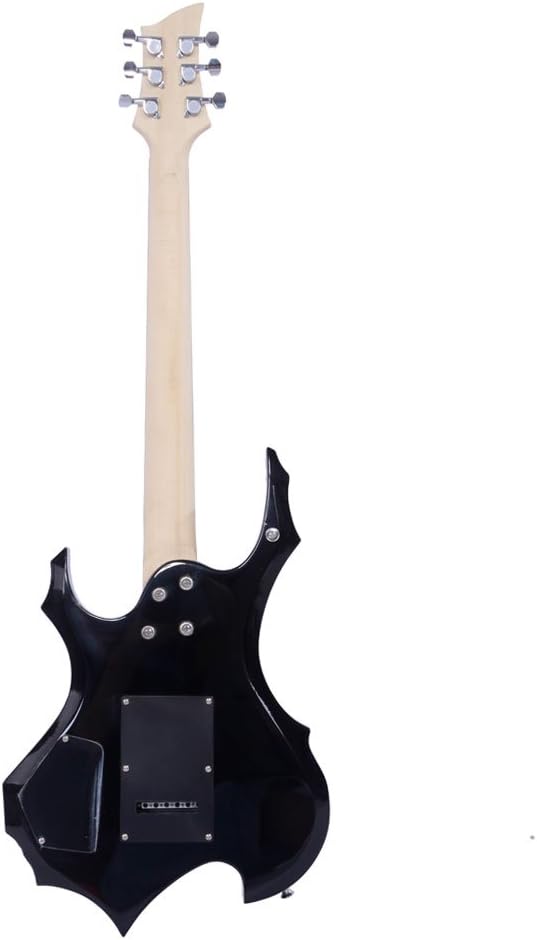 Professional Flame Type Electronic Guitar + Guitar Bag + Pick + Tremolo Bar + Link Cable Set (Sunset)