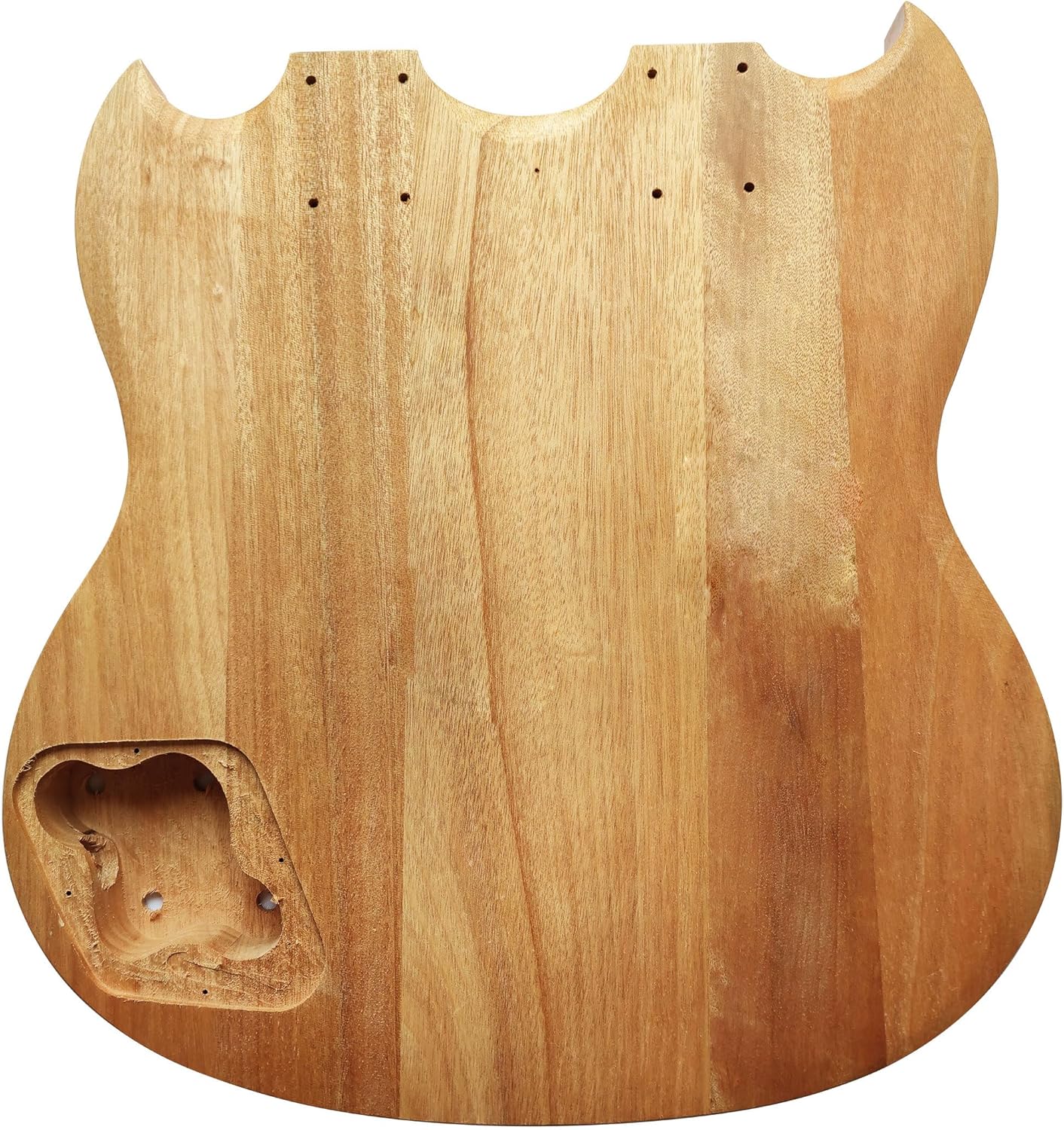 DIY Unfinished Electric Guitar Kit Double Guitar Neck and Body with Mahogany Body Mahogany Neck DYED Poplar Laminated Fingerboard Chrome Hardware with All Accessories Build Your Own Guitar