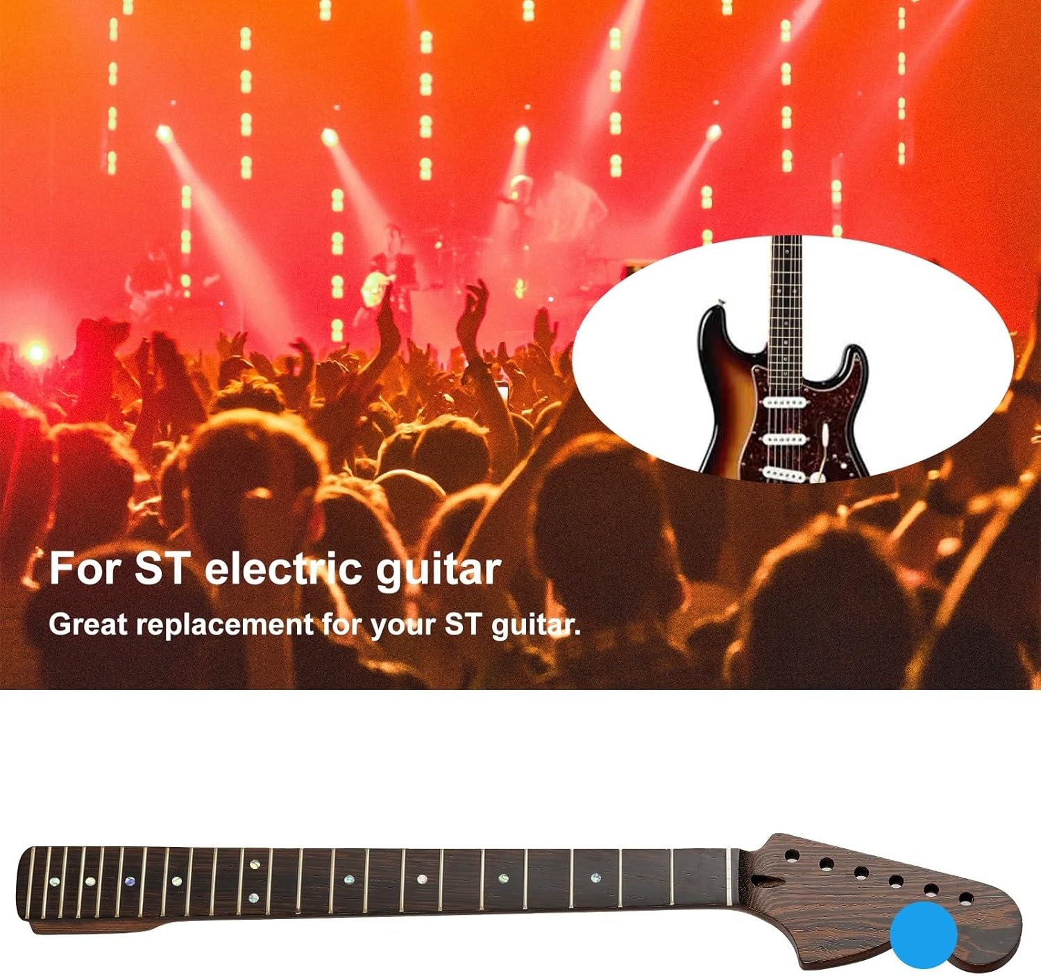 22 Fret ST Wenge Electric Guitar Neck Big Head for ST Style Guitar DIY Parts Replacement