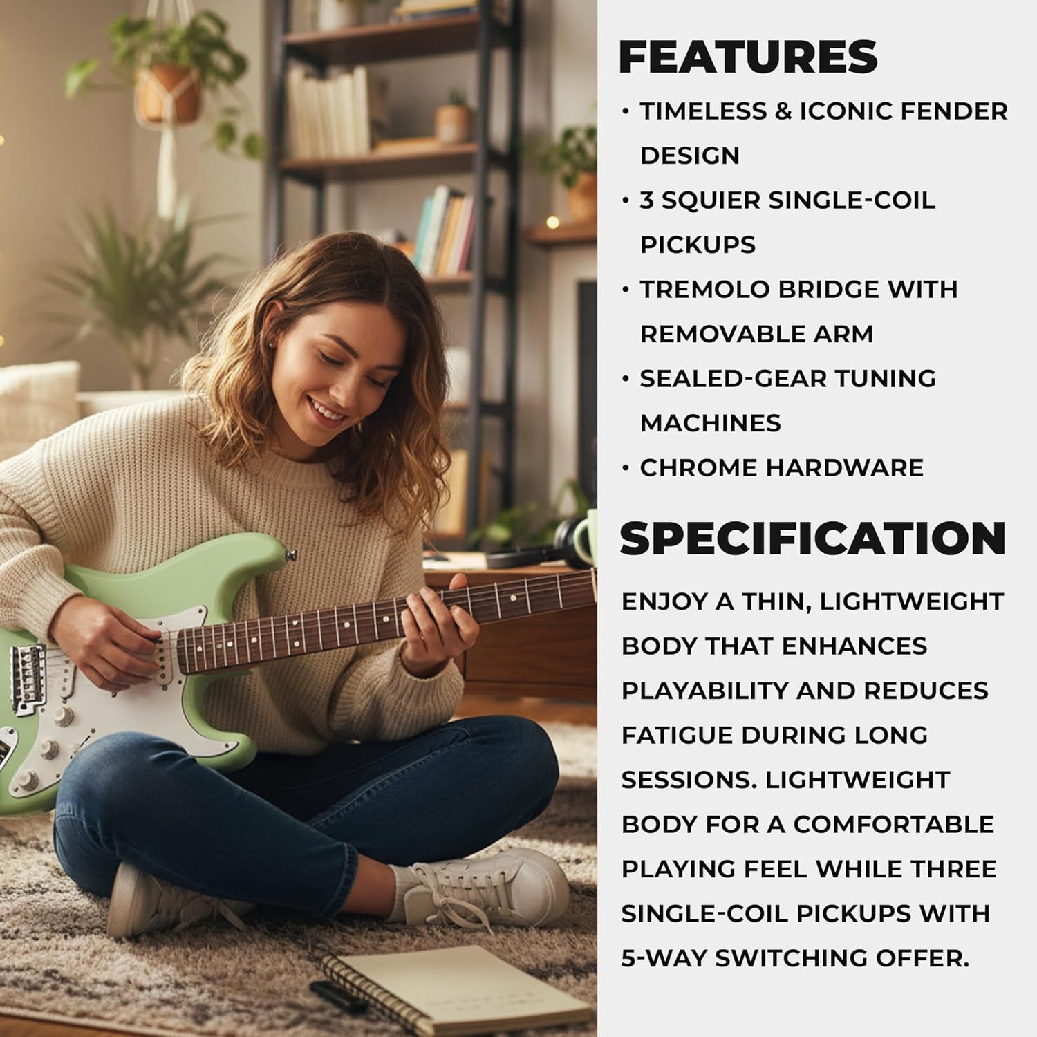 Fender Squier Stratocaster Electric Guitar - Surf Green