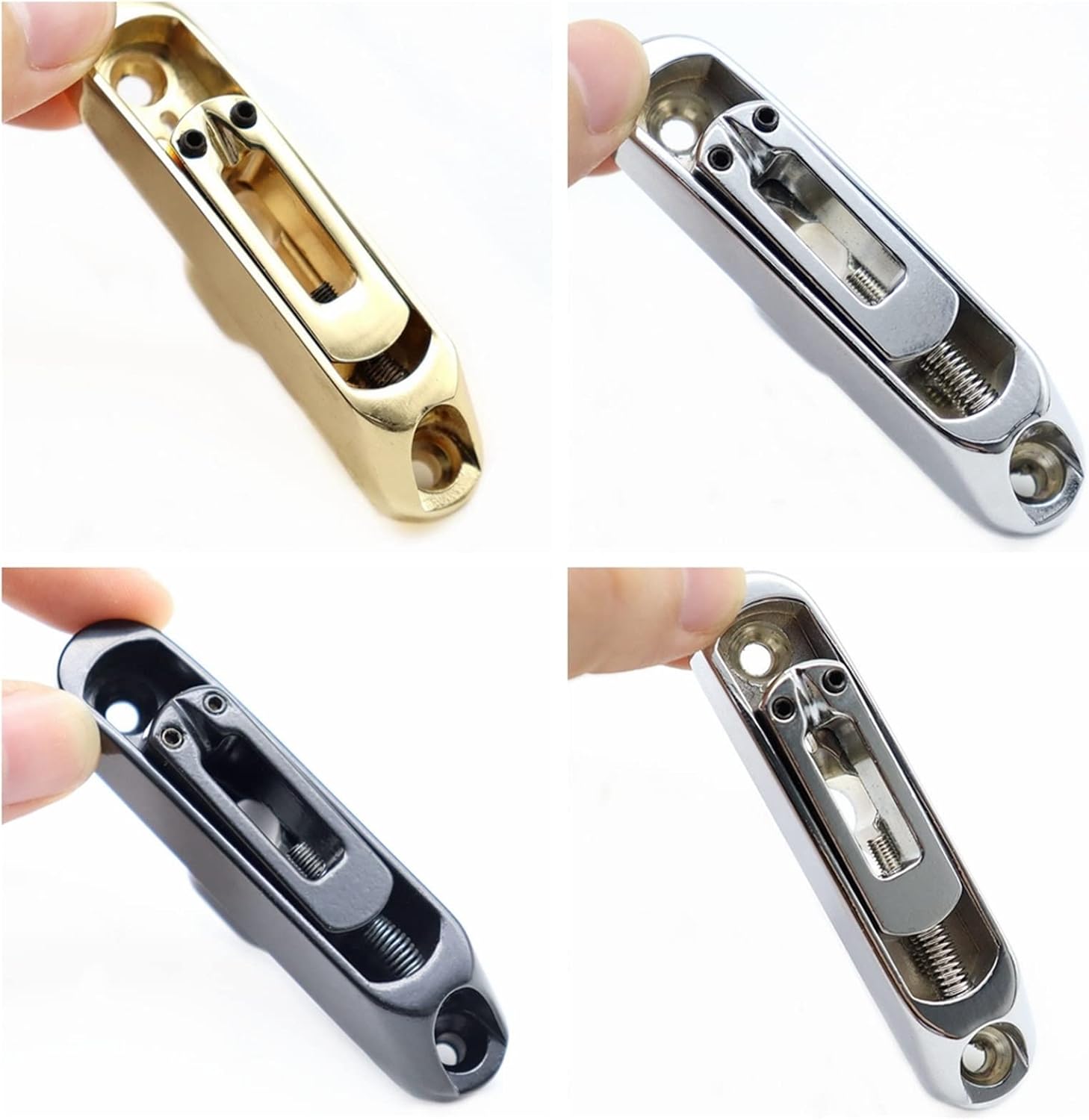 Guitar Bridge 5 Pcs Guitar Bridge Sadlles Single Individual Bridge Saddles Tailpiece Set for 5 String Electric Guitar Bass Parts (Color : 5pcs Gold)