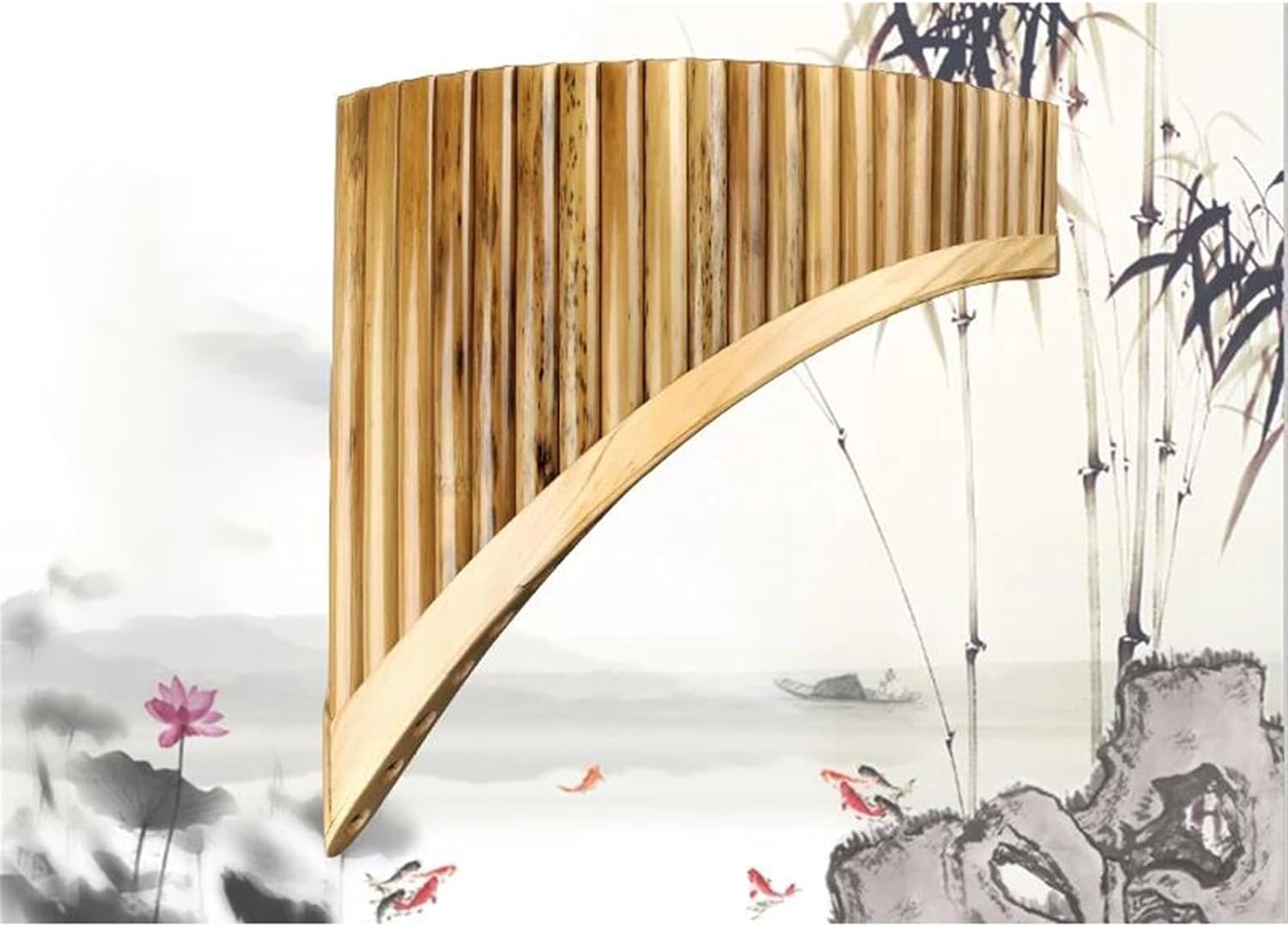 22/25 Pipes Panflute Pan Flute Panpipes C/G Key Handmade Woodwind Folk Musical Instrument (Color : 25-G-right)