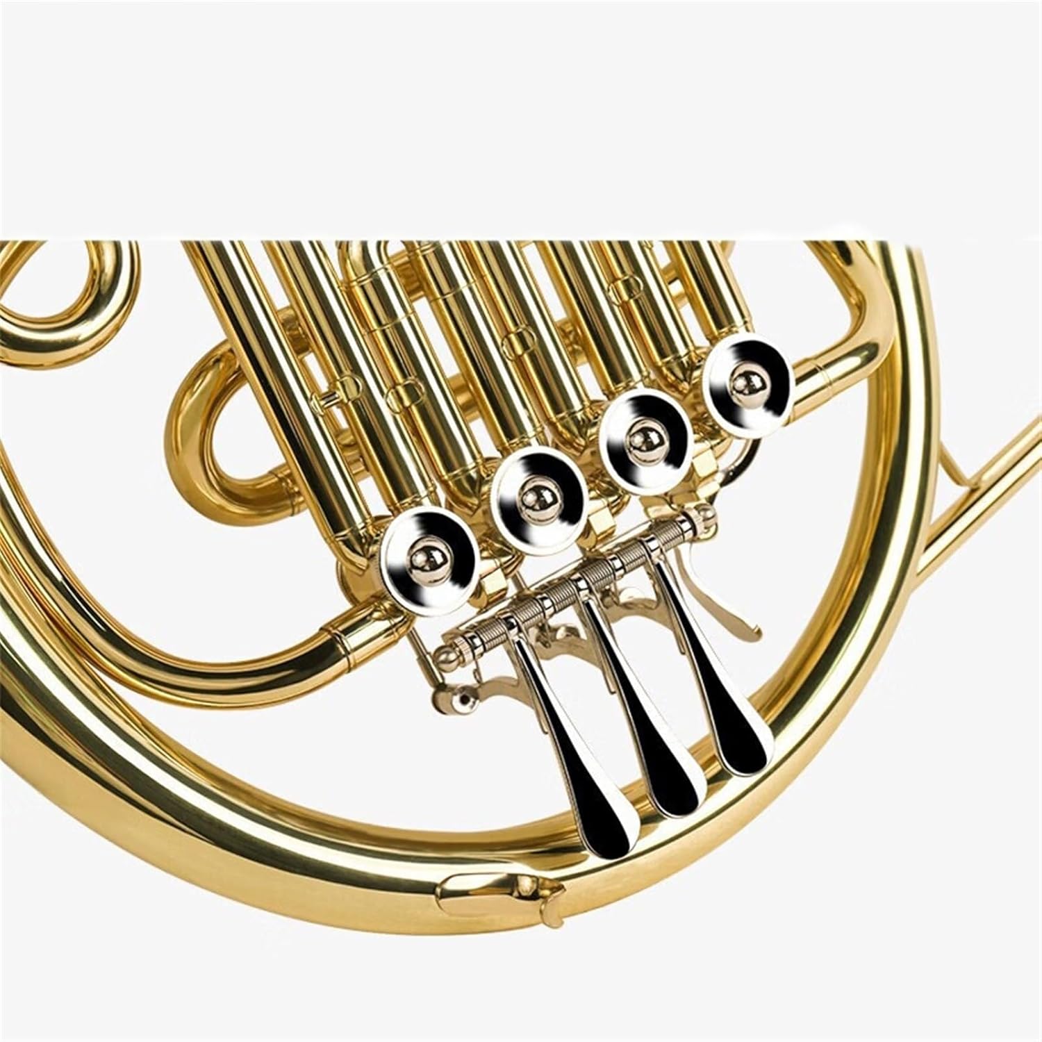 Brass French Horn French Horn Instrument Four-Key Single Performance Grade Examination Golden French Horn