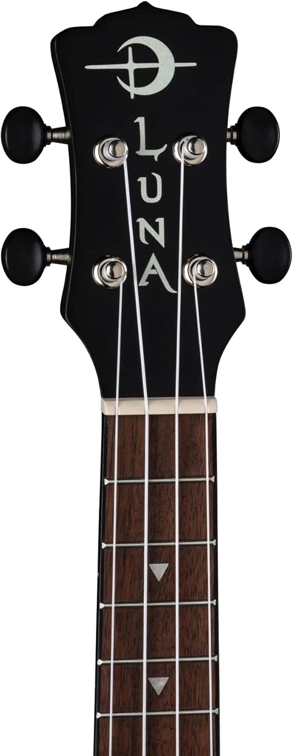 Luna Vintage Mahogany Concert Ukulele, Black Satin