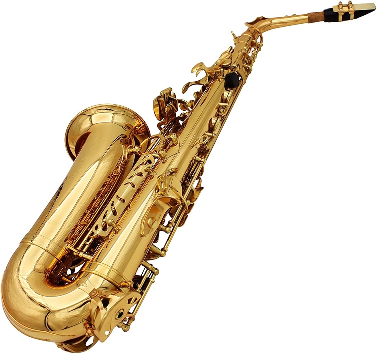 EB Be Alto E Saxophone Flat Brass Carved Pattern Plastic Mouthpiece with Gloves Cleaning Cloth Brush Straps Student Saxophone (Color : Gold)