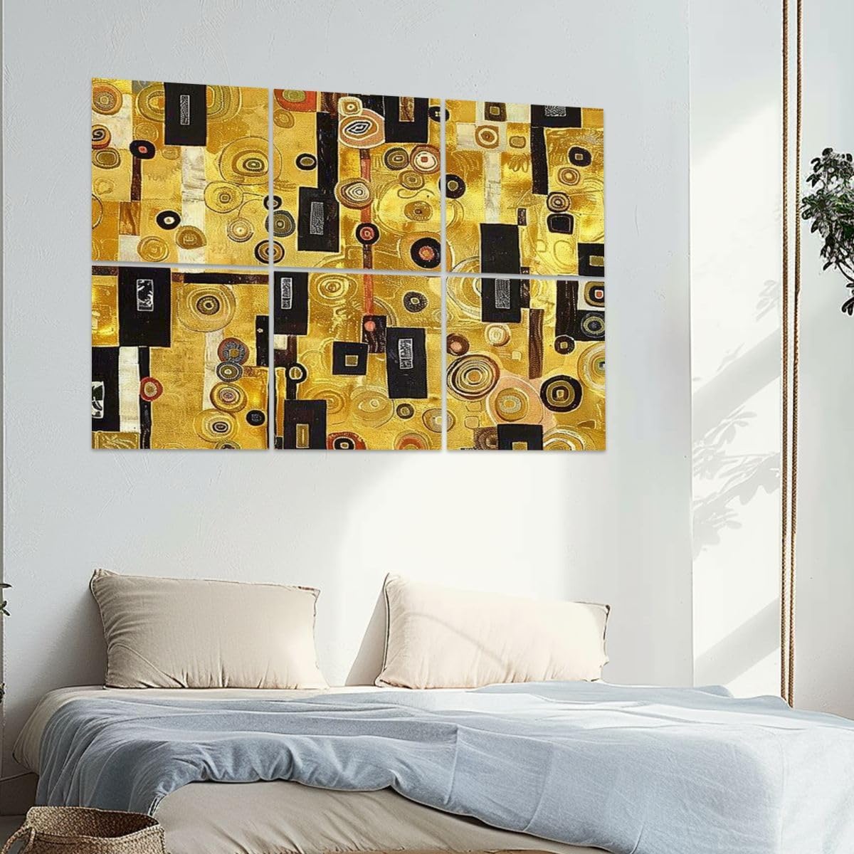 6 Pack Art Acoustic Panels seamless geometric black white Soundproof Wall Panels, 48