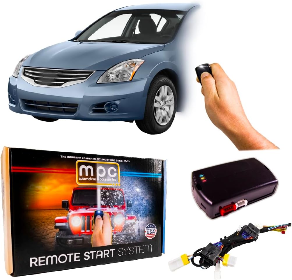 MPC Factory Remote Activated Remote Start Compatible with 2009-2012 Nissan Altima - Push-to-Start - Plugin T-Harness