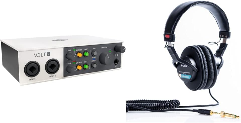 UA Volt 2 USB Audio Interface + Sony MDR7506 Professional Large Diaphragm Headphone