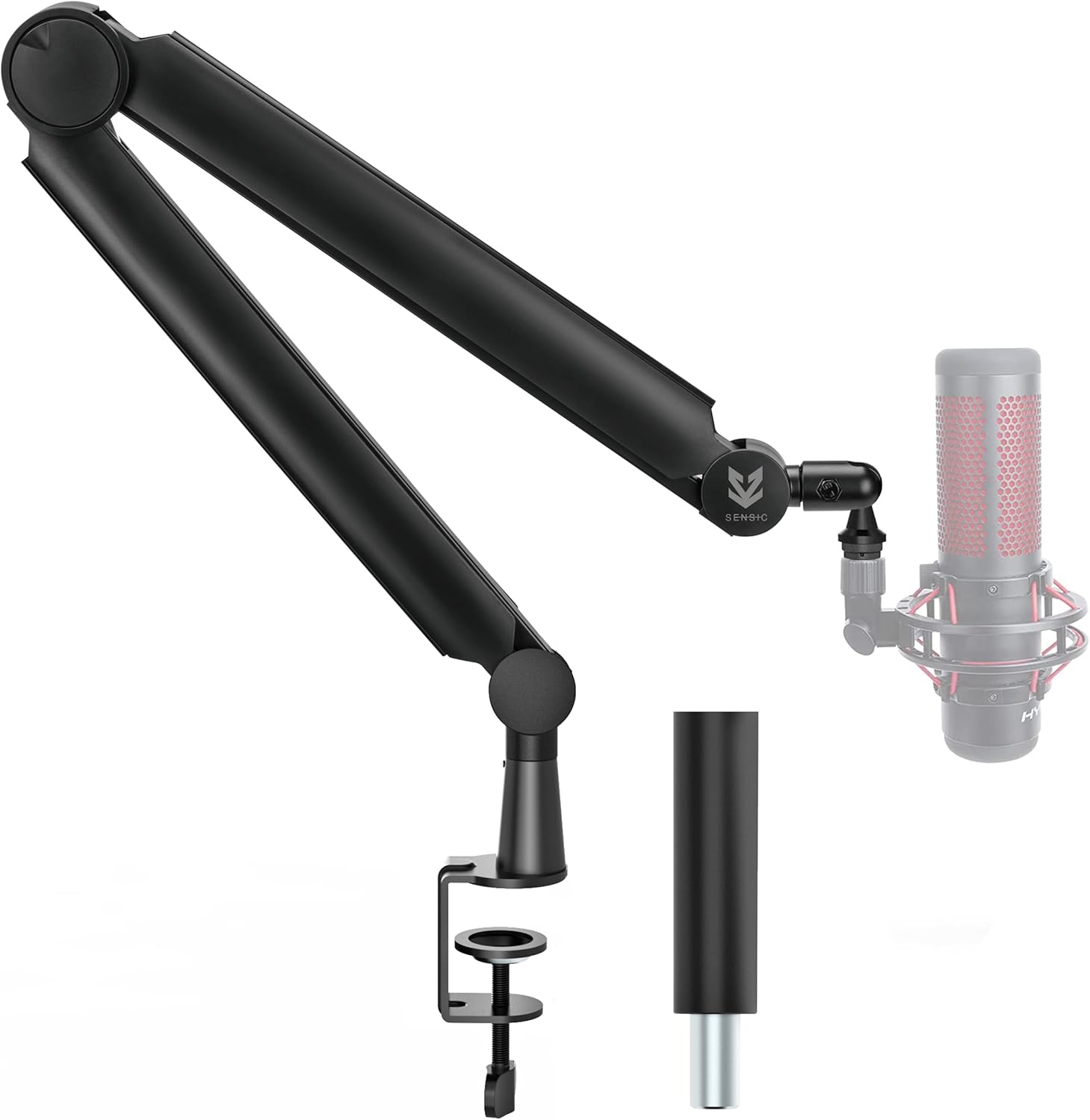 Sensic SA-30 Microphone Boom Arm, 360° Rotatable Mic Stand with 6 inch riser, Microphone Holder with 1/4