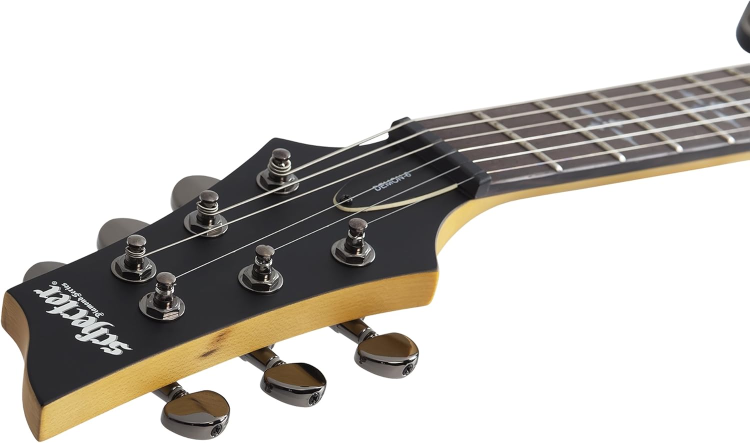 Schecter 6 String Solid-Body Electric Guitar, Aged Black Satin (3665)