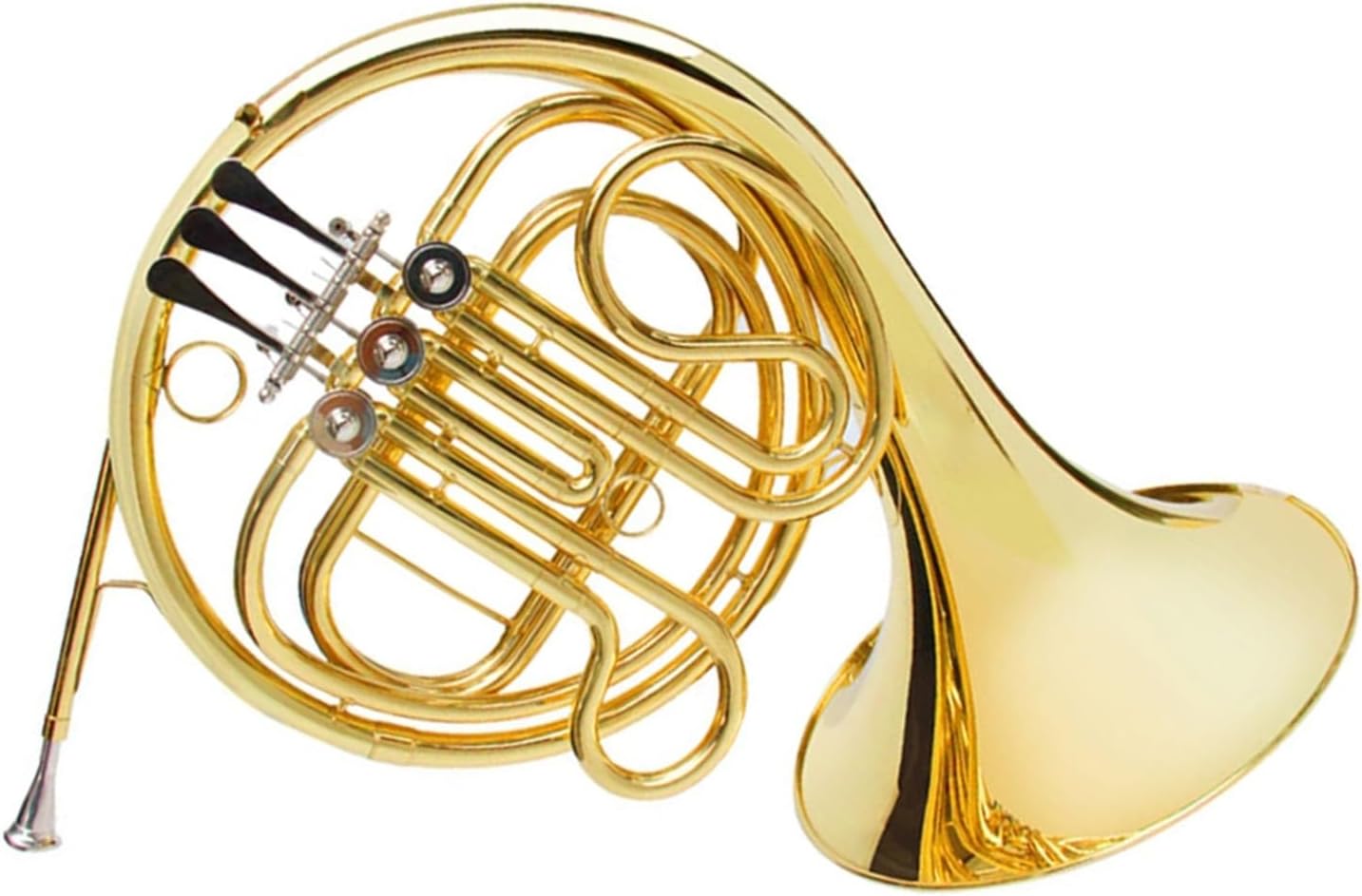 French Horn Instrument Gold Lacquer F Key 3 Keys Single Row