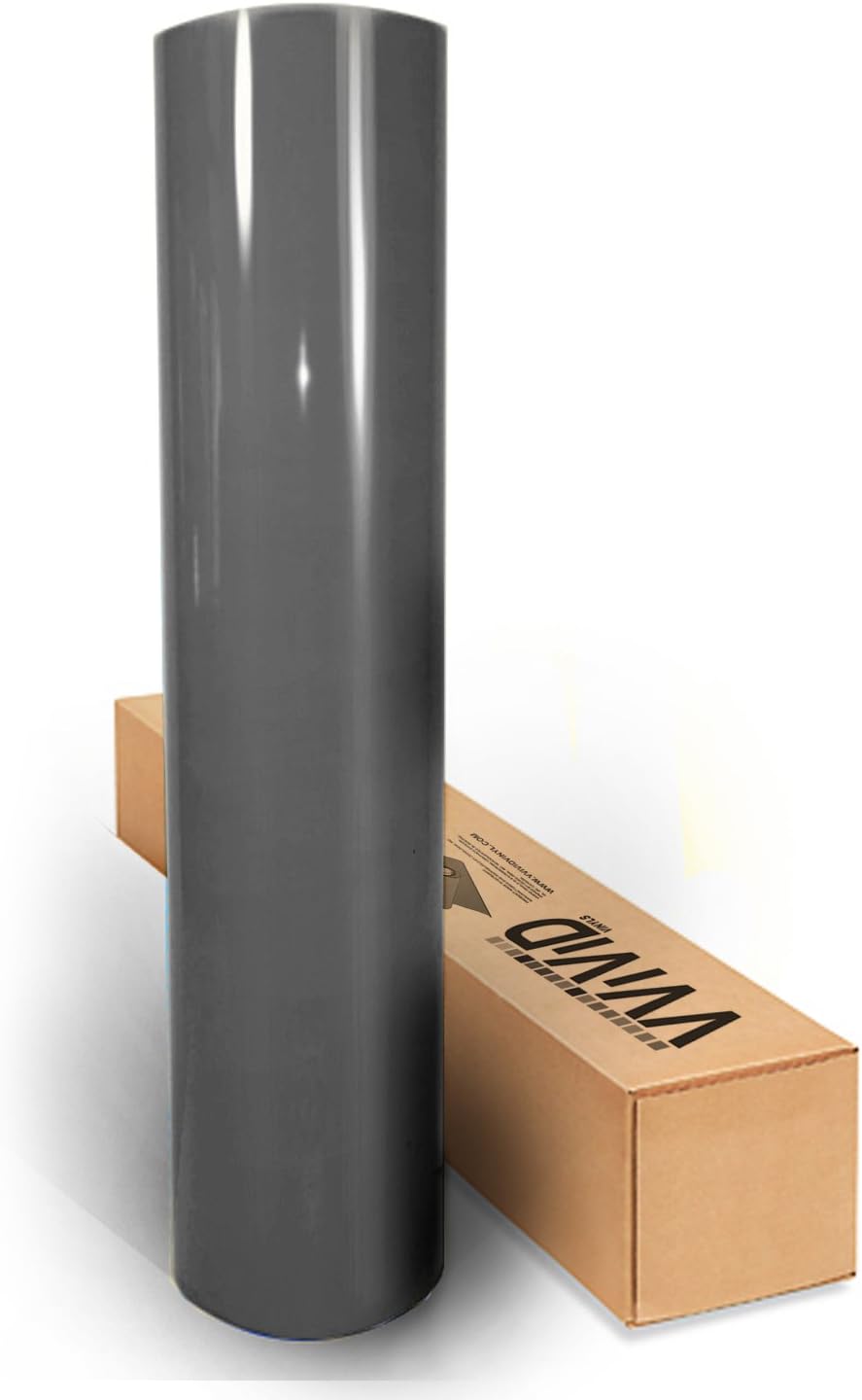 VViViD Gloss Dark Grey 13ft x 5ft Cast Vinyl Wrap for Car, Boat, Bike Exterior and Interior Air-Free 3MIL-VViViD8