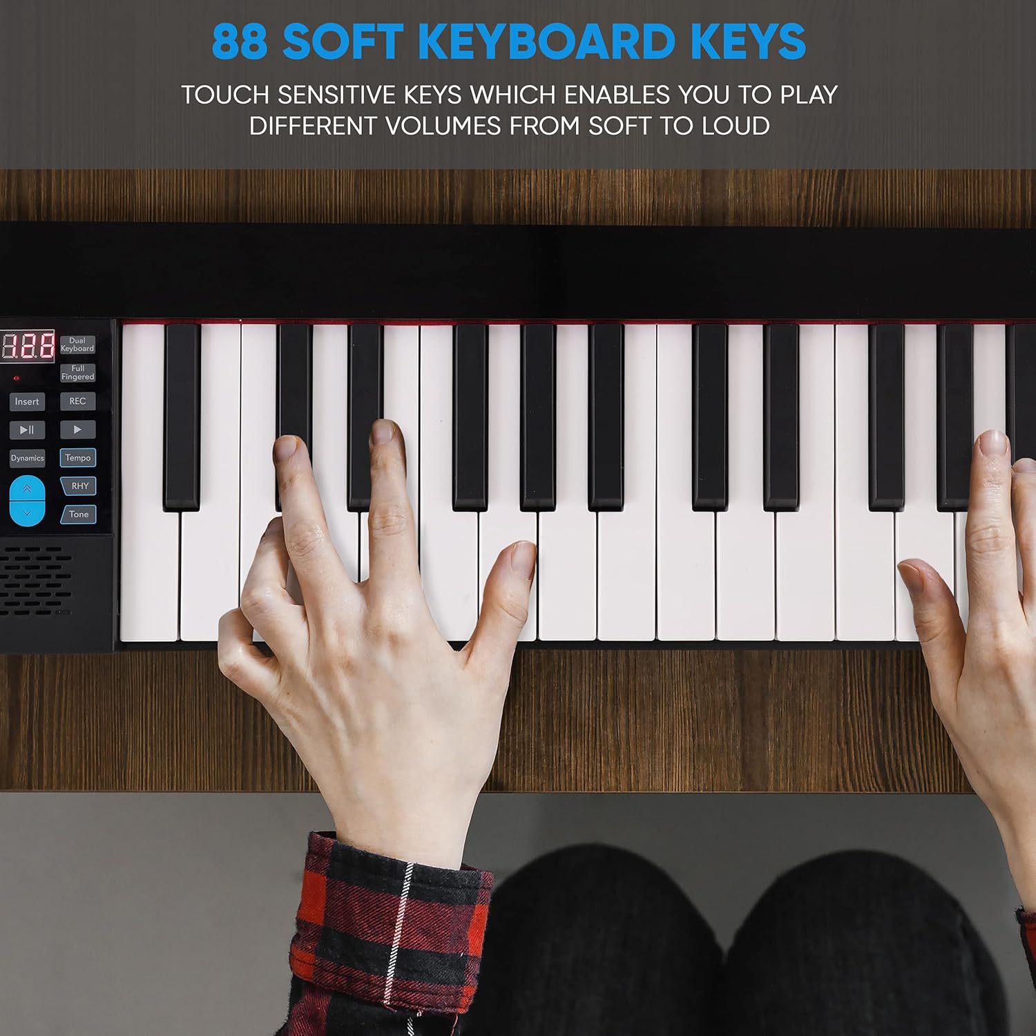 Pyle 88-Key Electric Piano Keyboard – Full Sized Bluetooth Enabled Keyboard with 28 Rhythms & Tones, Built-In Speaker, Sustain Pedal, Piano Bag, Portable Design, Ideal for Beginners and Professionals
