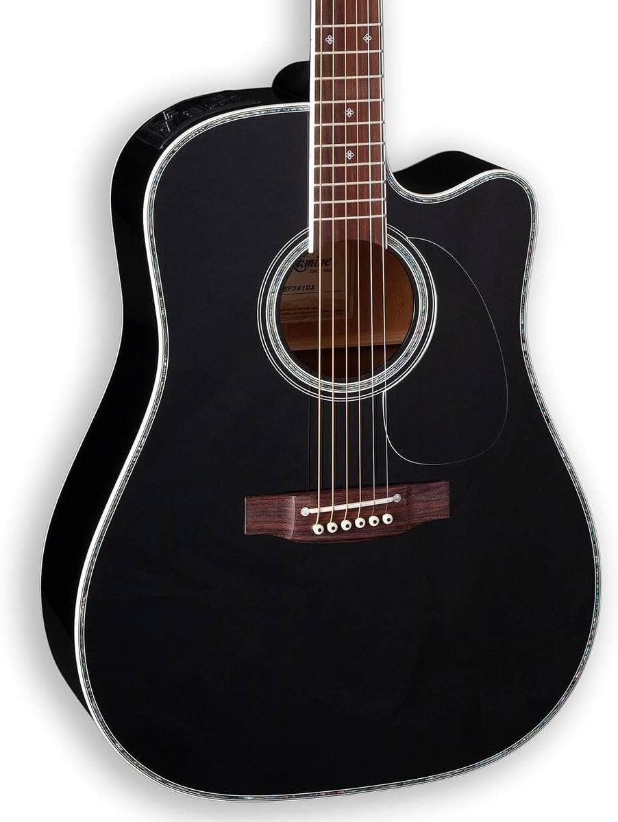 Takamine EF341DX Dreadnought Acoustic-Electric Guitar - Black