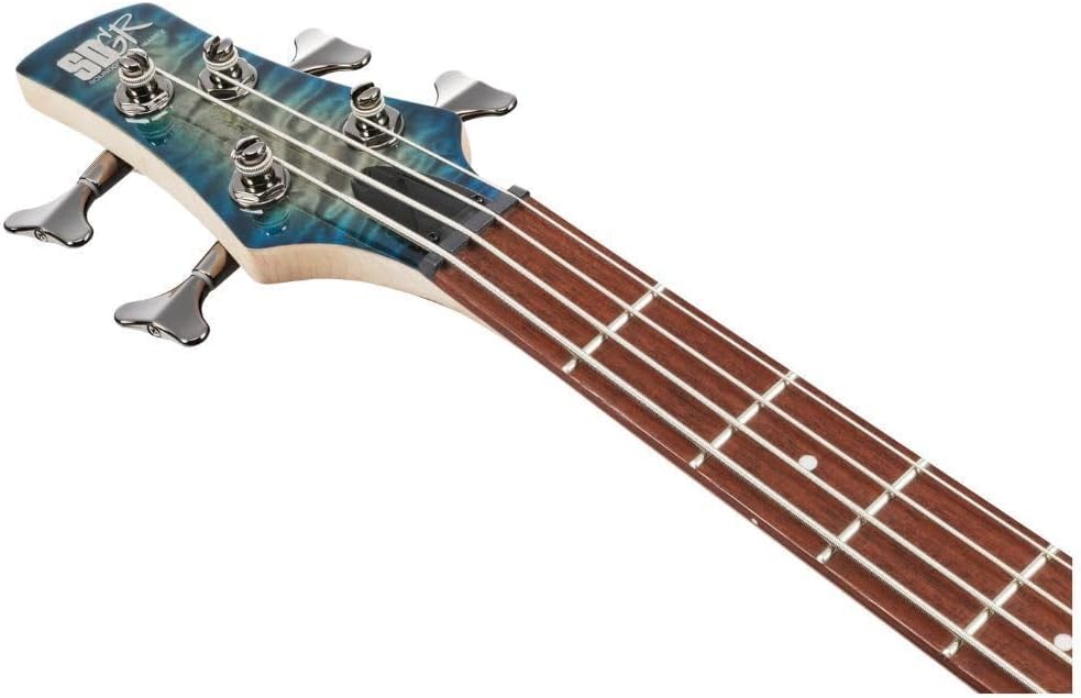Ibanez SR400EQM Standard 4-String Right-Handed Electric Bass Guitar with Jatoba Fretboard, Quilted Maple Top, and PowerSpan Dual Coil Pickups (Stained Cosmic Blue Starburst)