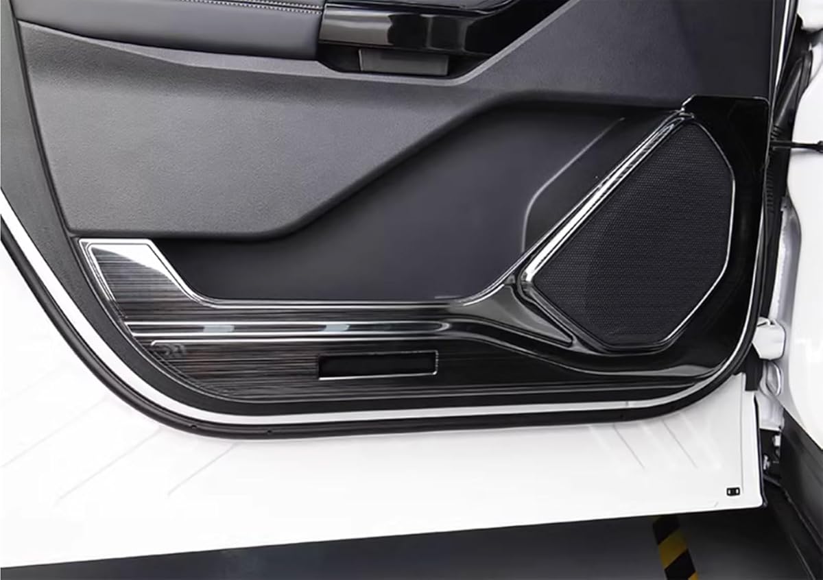 Car Accessories Compatible with Ford Explorer 2025 2024 2023 2022 2021 2020 Door Anti Kick Panel Cover Stainless Steel 4PCS(Black Brushed Finish)