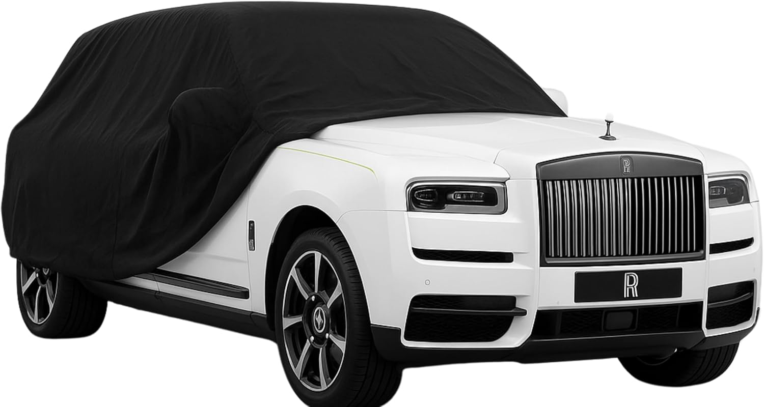 Outdoor Waterproof car Cover for Rolls Royce Cullinan Black Premium semi Custom Weather Protection Snow UV Wind gust tie Down Straps Included