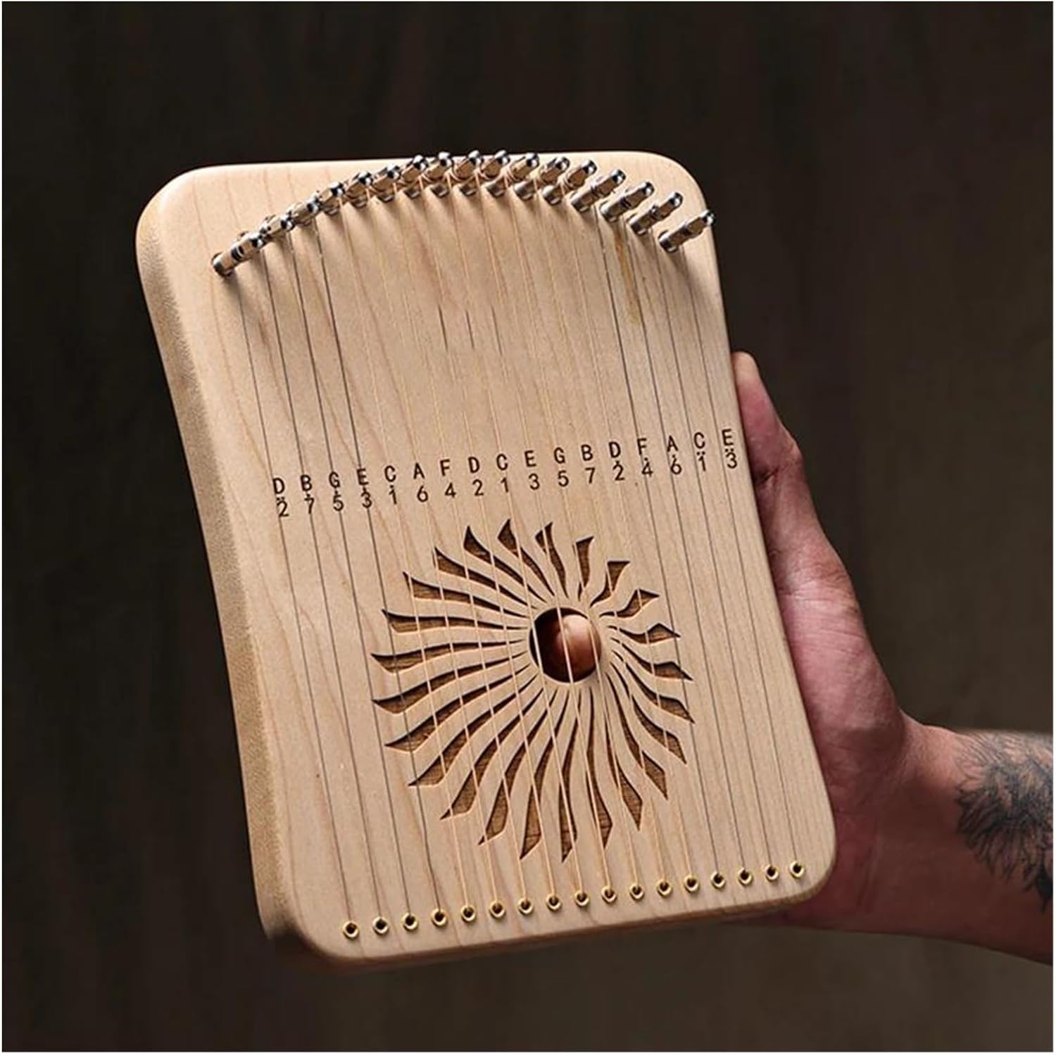 Lyre Harp Set Lyre Harp 31 Strings Lyre Professional Harps Keyboard Musical Instrument Durable Easy To Use(Coffee color)