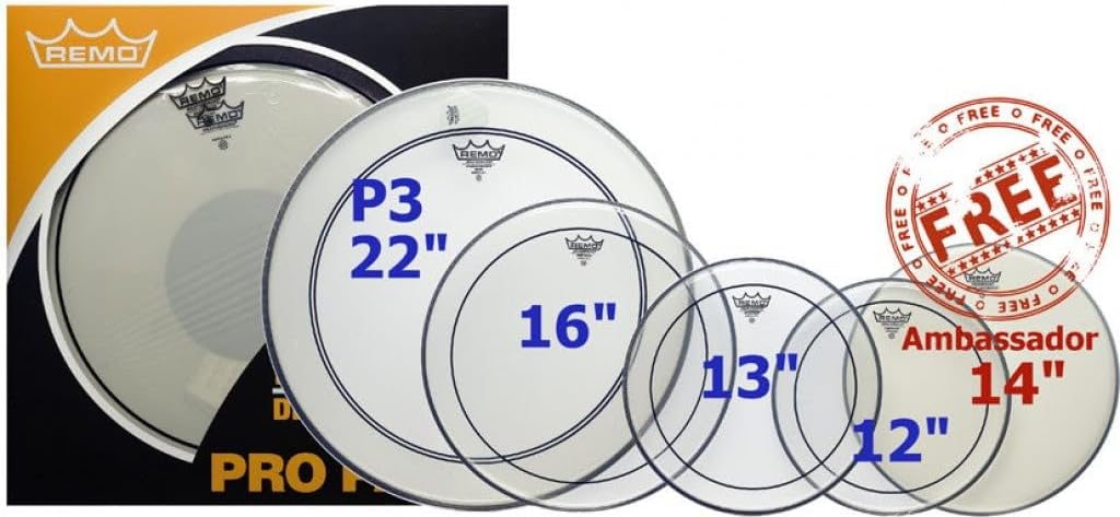 Remo Pinstripe Clear Drumhead Pack
