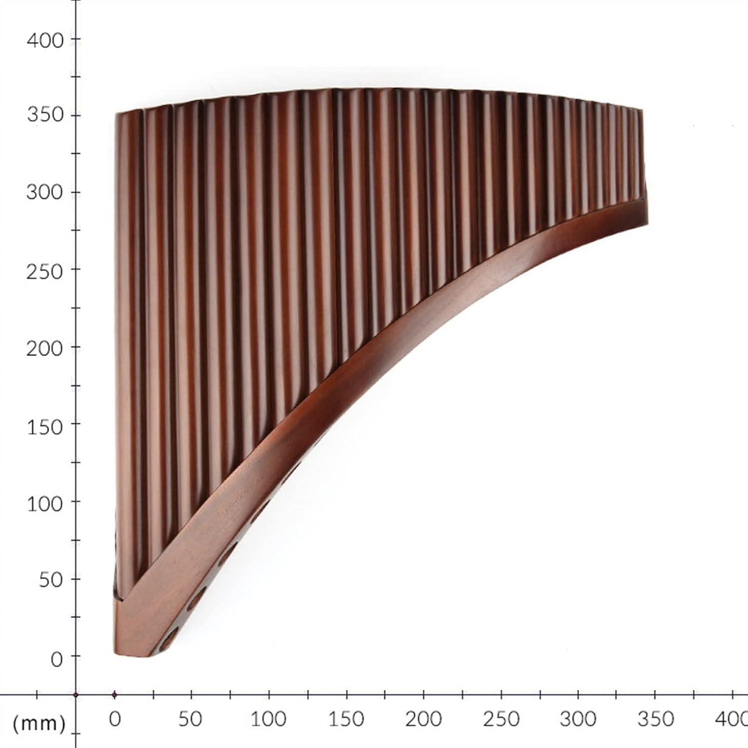 22 Pipes C Key Brown Pan Flute Woodwind Instrument Bamboo Handmade Pan Flute (Color : Right)