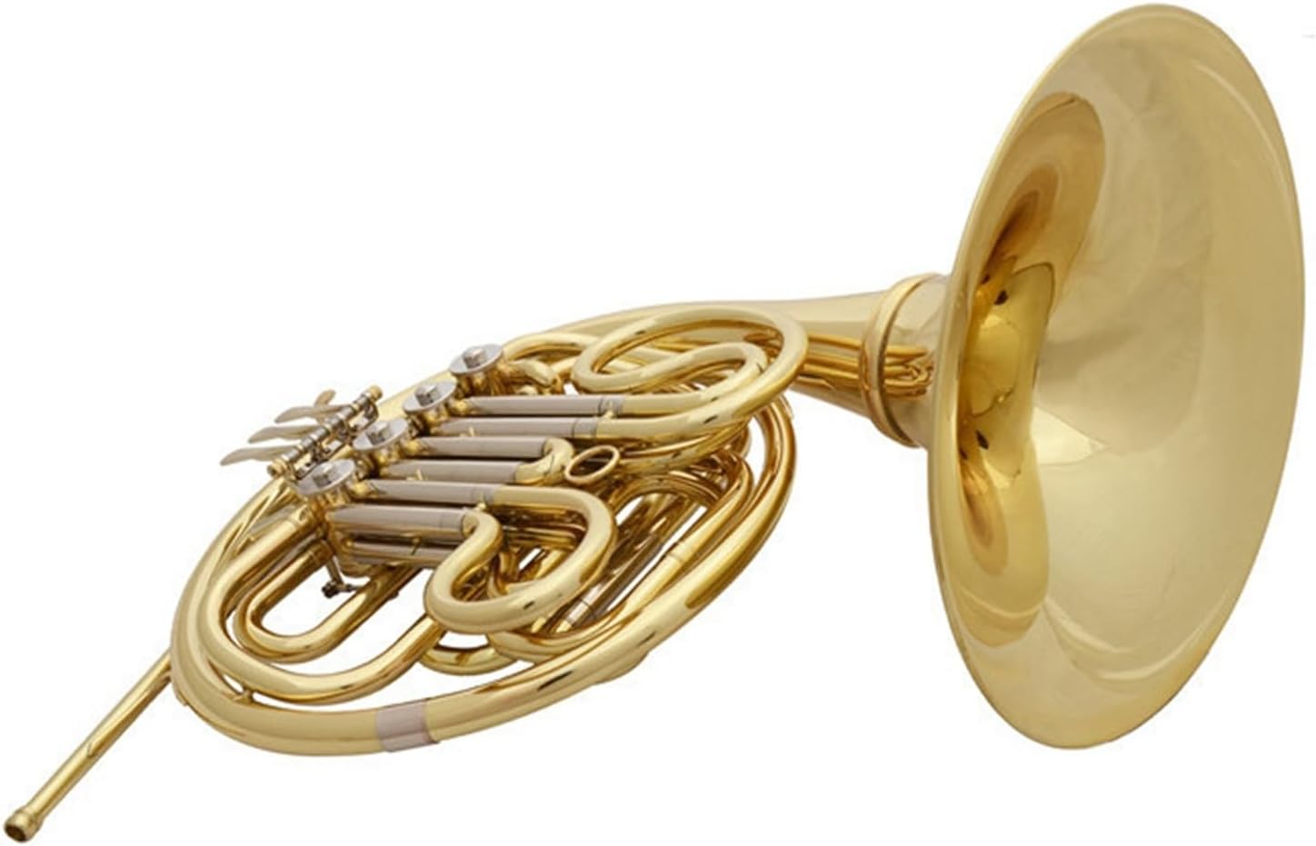 Beginner musical instrument gold lacquer double row french horn