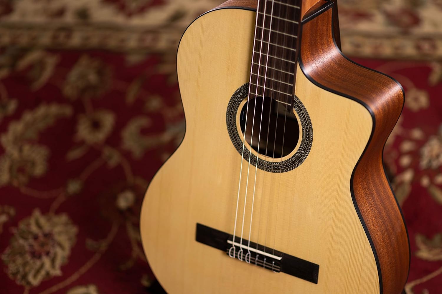 Cordoba C1M-CE Acoustic-Electric Cutaway Nylon String Classical Guitar, Natural, Protégé Series