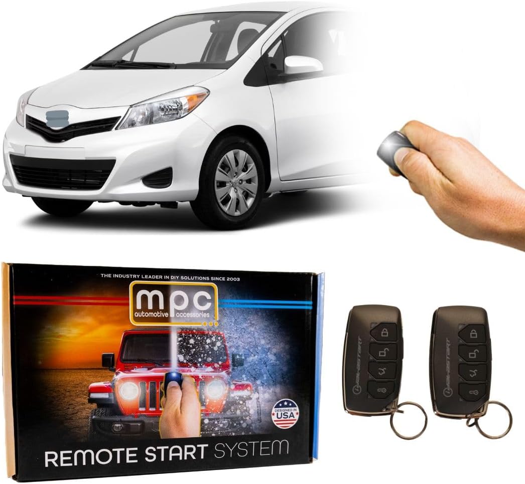MPC Complete 2-Way Remote Start Kit Compatible with Toyota Yaris Sedan 2011-2014 G-Key - T-Harness - Firmware Preloaded - Includes (2) Extended Range 4-Button 2-Way Remotes - Up to 3,000 ft