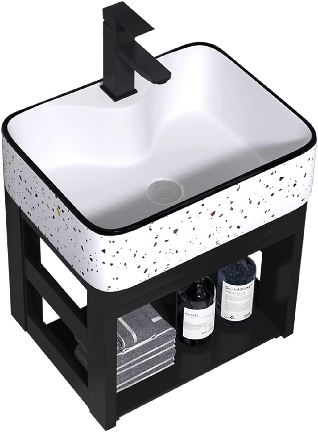 Small Wall Mount Corner Sink,Utility Sink,Wall Mount Bathroom Vessel Sink,Ceramic Liberty Above Counter Wall Mounted Sink,Ceramic Vessel Sink,Farmhouse Sink,for Bathroom,Laundry Room