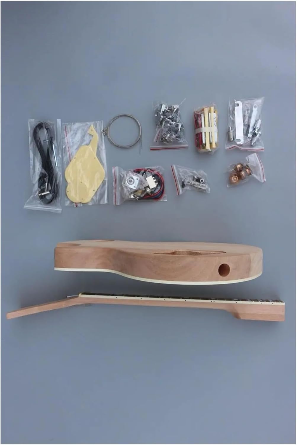 Guitar Body Guitar Replacement Parts Unfinished Electric Guitar Kit Guitar Body & Neck 22 Fret Rosewood Fretboard