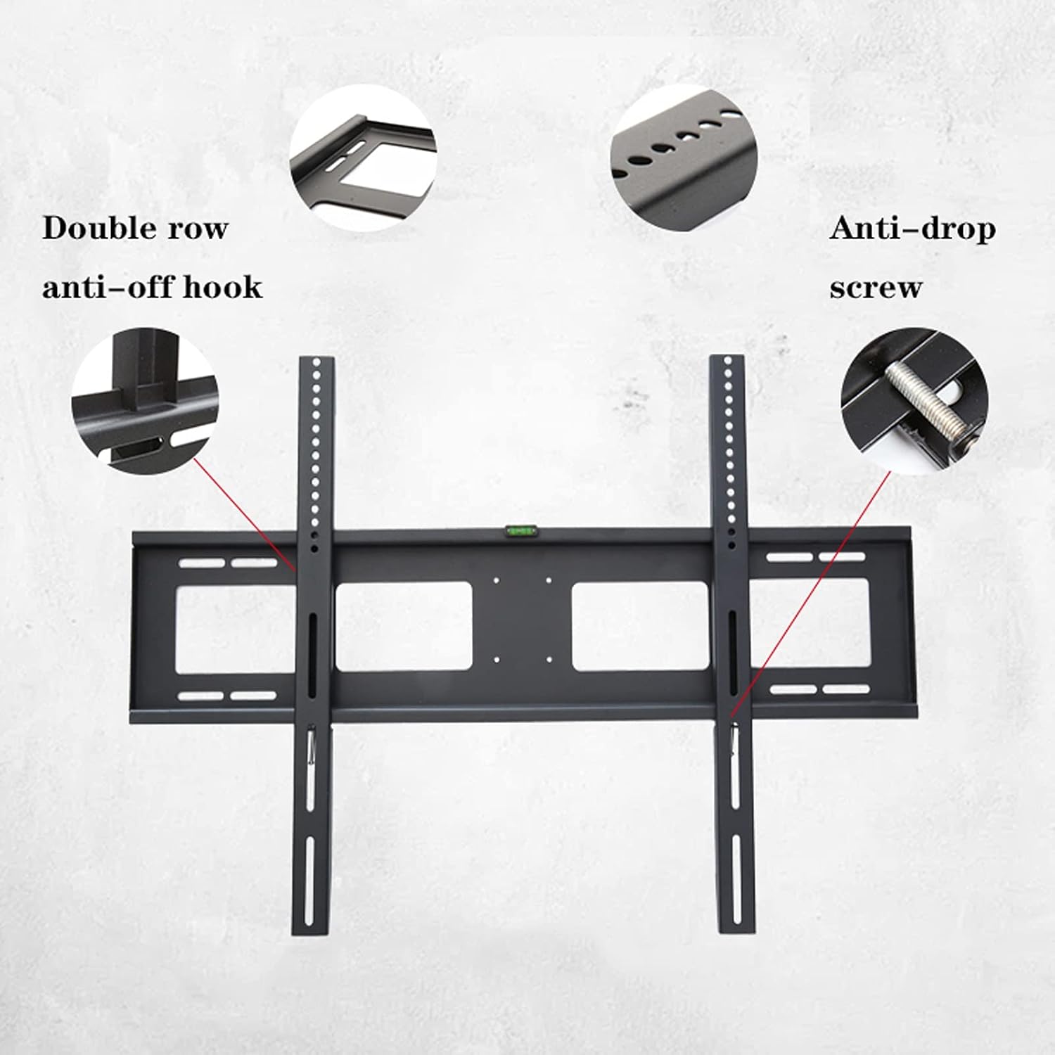 Universal Tv Stand Tv Stand Base Fixed Tv Wall Mount Bracket Wall-Mounted Tv Stand with Spirit Level and Anti-Drop Baffle Suitable for Most 60-100 Inch Tvs Up T,