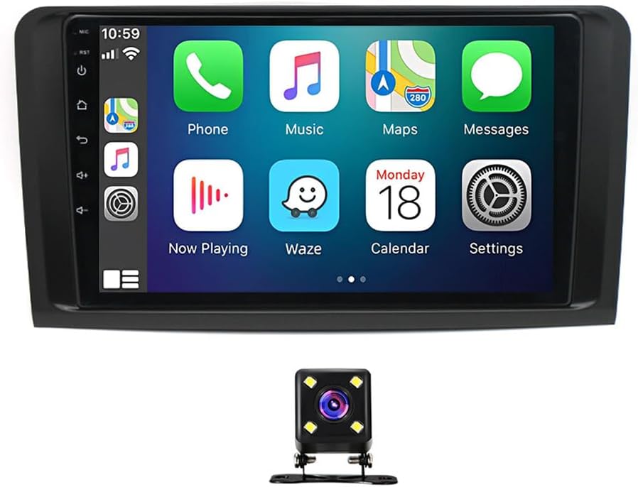 9 Inches IPS Car Stereo Radio for Mercedes Benz GL ML Class W164 X164 ML350 ML500 GL350 GL450 2005-2011,Built-in CarPlay &Android Auto Android 13 Stereo,Support WiFi GPS Bluetooth Backup Camera