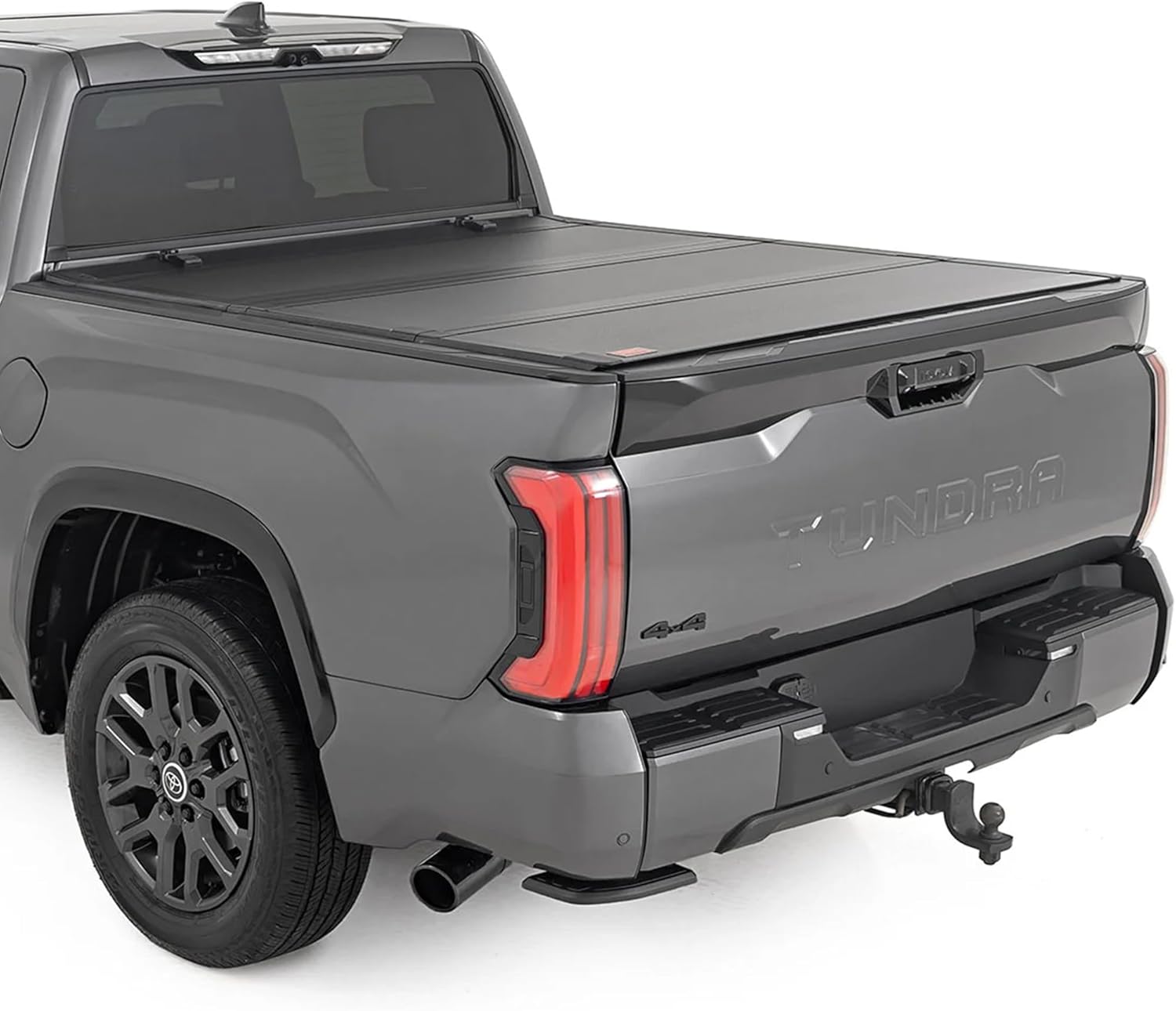 Rough Country Hard Tri-Fold Truck Bed Tonneau Cover for Toyota Tundra (2022-2026) - Aluminum Flip-Up Bed Cover, Fits 5'7 (65.6