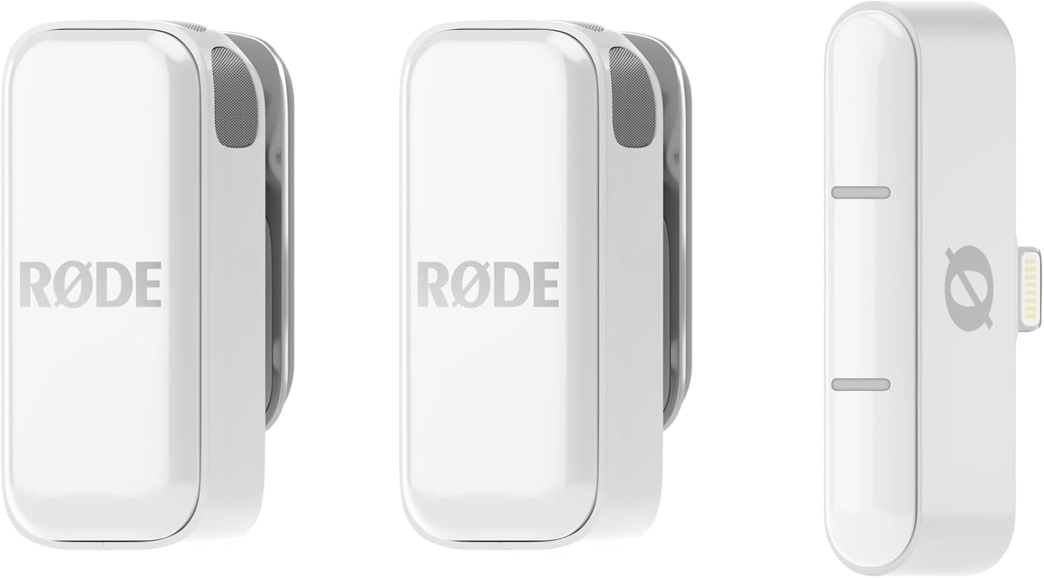 RØDE Wireless Micro - Compact Wireless Microphone, Two Mics with Charge Case for Smartphone Content Creation - Lightning, White