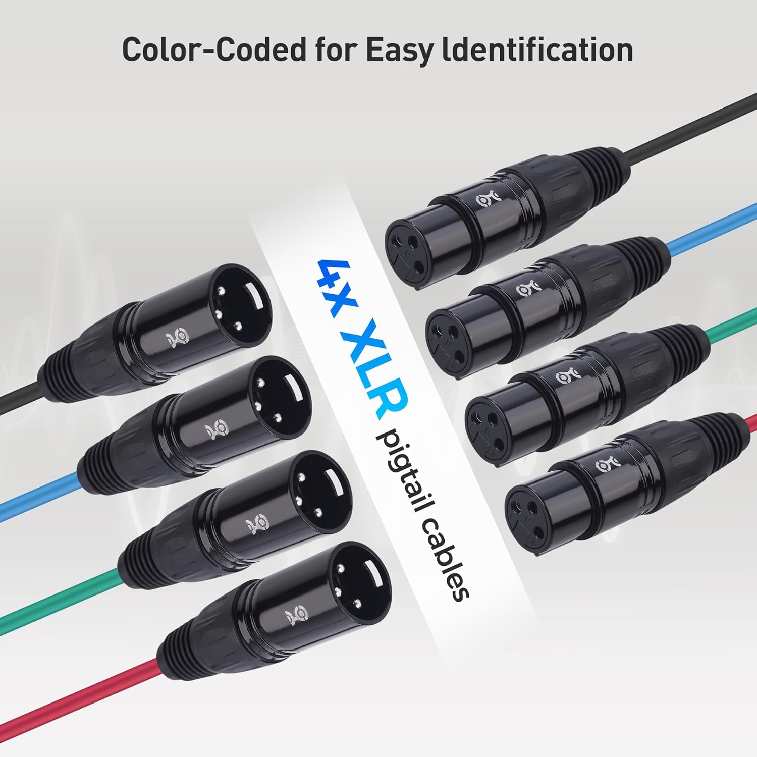 Cable Matters XLR Audio Over Ethernet Snake with 2 Boxes - 4X XLR Male Pigtail Box and Female Pigtail Box Black & hielded Cat6 Ethernet Cable Compatible with EtherCON RJ45 Connectors in Black - 50 ft