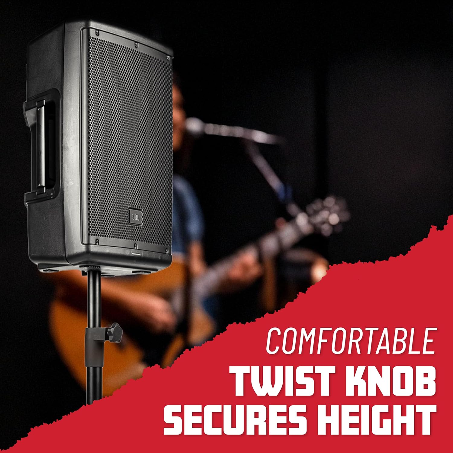 Gator Frameworks Deluxe Set with Self Rising Lift Assist Includes (2) Speaker Stands and Nylon Carry Bag, (GFW-SPK-3000SET)